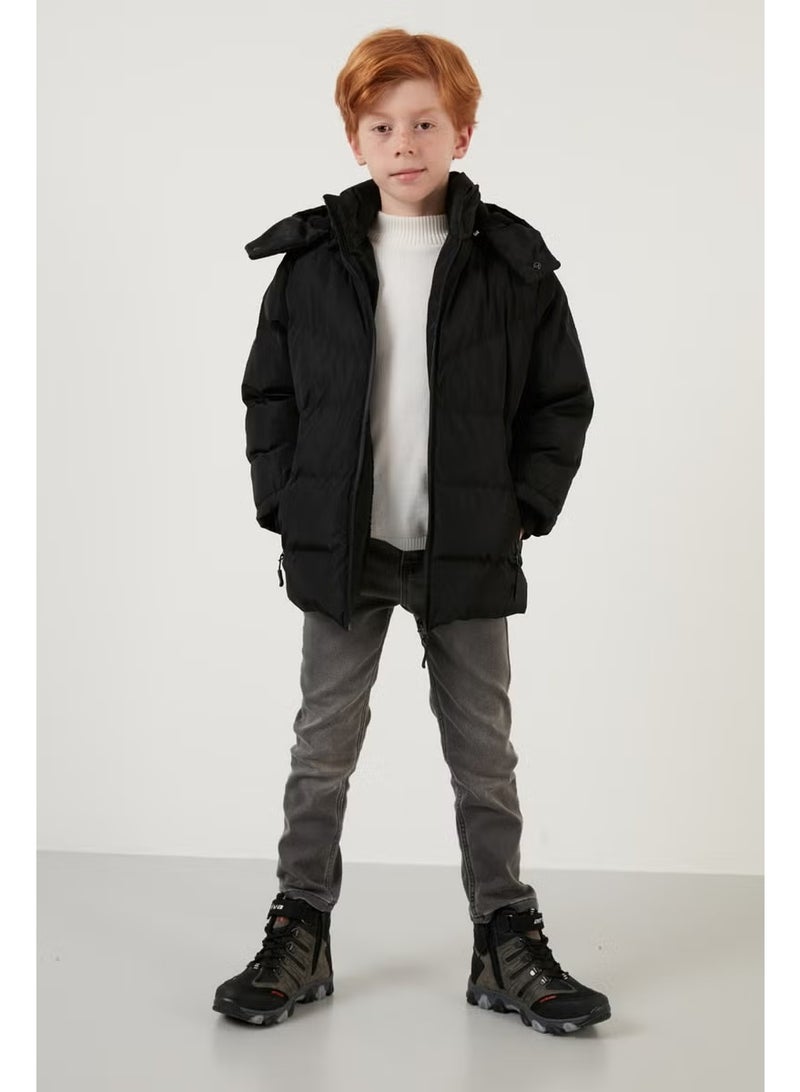 Lela Plush Lined Removable Hooded Winter Coat with Pockets Boys' Coat 5761587 - Image 4